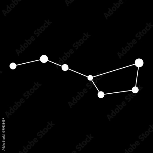 Ursa Major constellation map. Vector illustration.