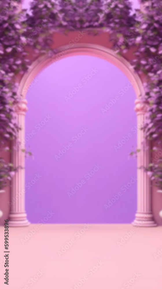 Blurred Flower Arch Background for Product Displays and Portraits, Generative AI technology. Blurred Flower Arch Background for Product Displays and Portraits, Generative AI technology.