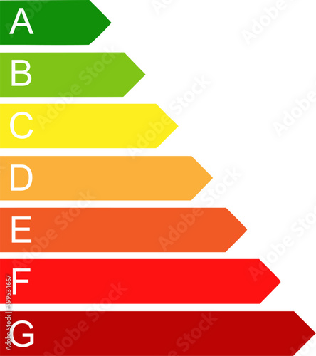 Vektor: Energieeffizienzklassen A - G - Bewertung