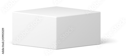 3d white cube podium square glossy modern geometric form minimal stand
