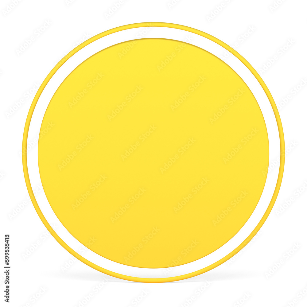 3d yellow circle wall background with frame aesthetic minimalist decor element