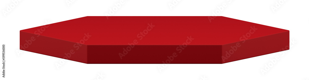 Obraz premium Realistic 3d podium hexagonal platform geometric shape six corners decor element