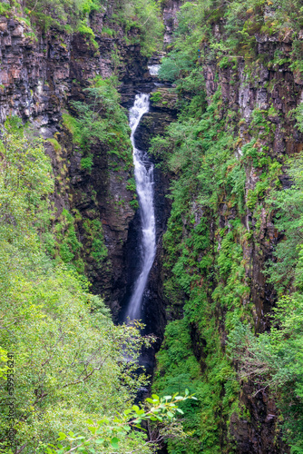 Corrieshalloch gorge and waterfall near Ullapool, North West Highlands, Scotland, UK photo