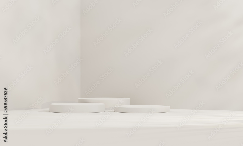 3D rendering Product display podium stand on Brown background. Mock up for the presentation. cylinder. 3D rendering Product display podium stand on Brown background. Mock up for the presentation. cylinder.