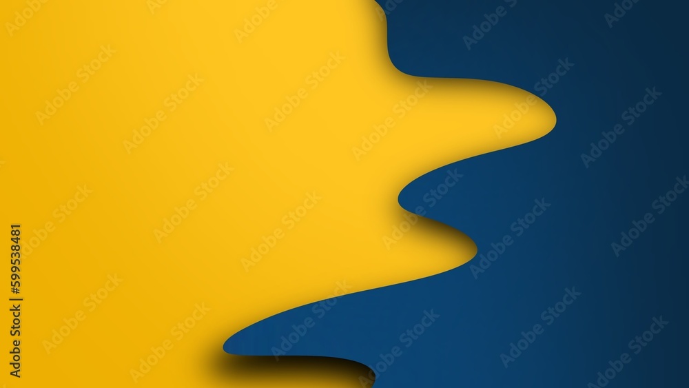 Abstract blurred gradient background, Yellow and blue paper-cut  mix of colors , Colorful smooth  template. 