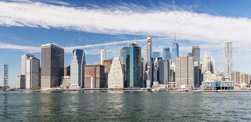 Iconic NYC skyline viewed from Brooklyn