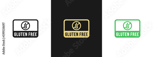 Gluten free label or gluten free symbol vector isolated in flat style. Gluten free label vector for product packaging design element. Simple gluten free symbol for packaging design element.