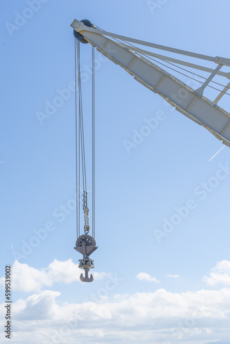 concept of physical balance with a crane 