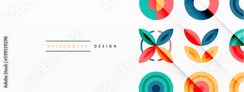 Colorful circles in a grid composition abstract background. Design for wallpaper, banner, background, landing page, wall art, invitation, prints, posters