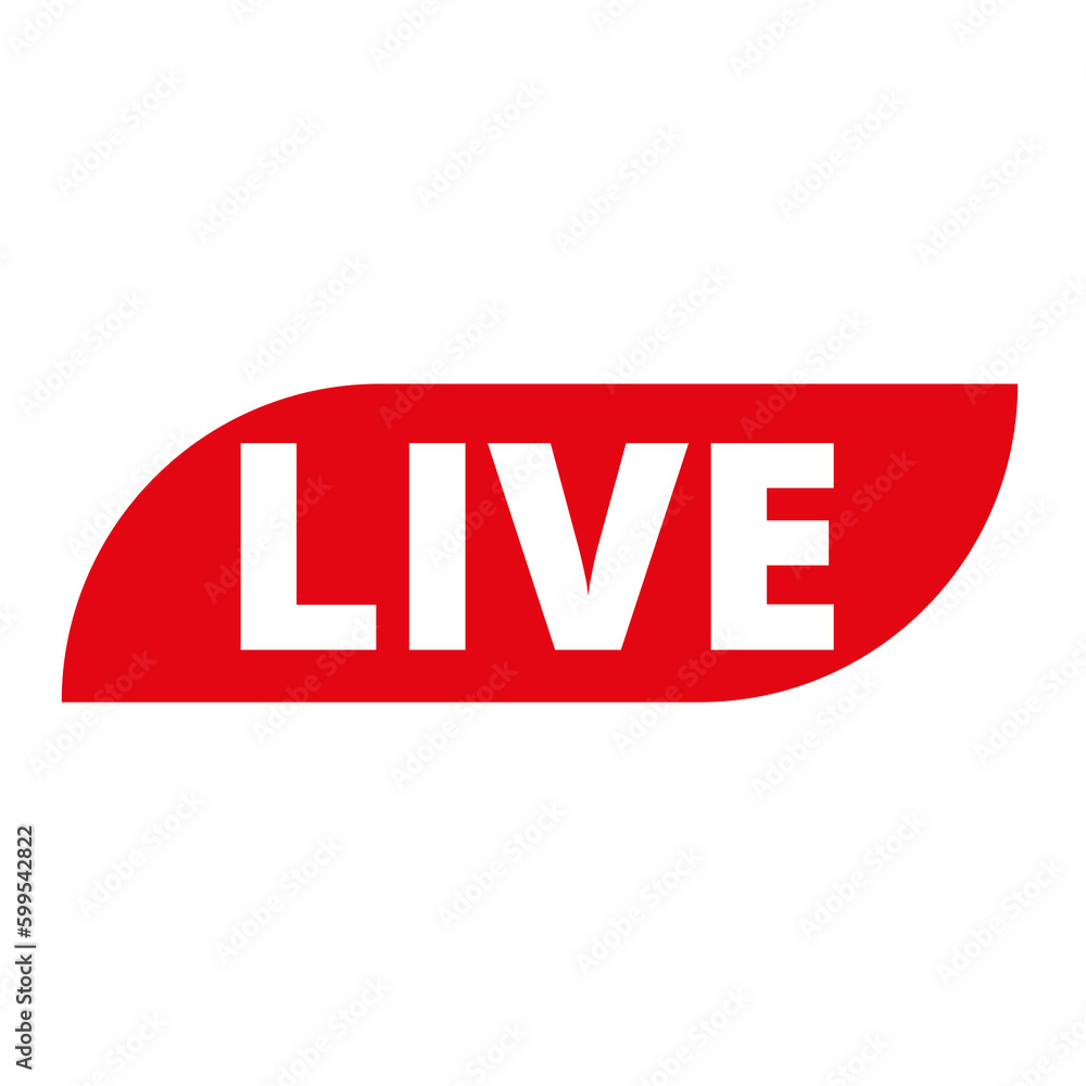 Red live button icon on a Transparent Background Red live button icon on a Transparent Background