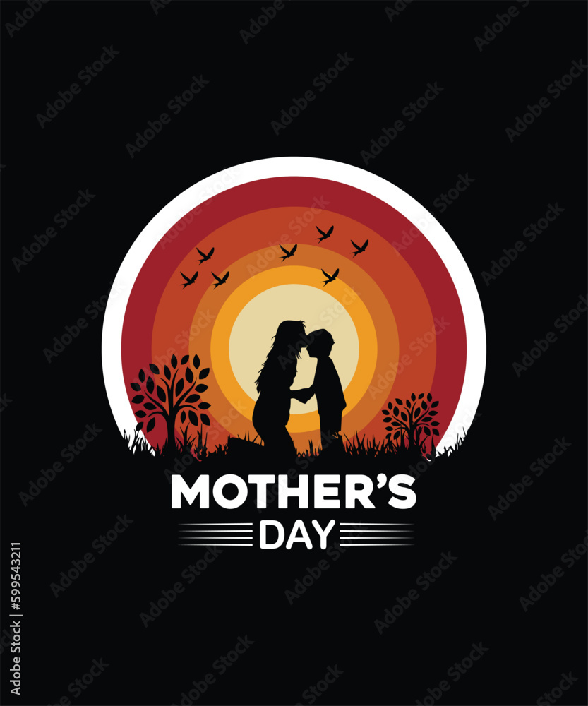 MOTHER'S DAY TYPOGRAPHY T-SHIRT DESIGN.