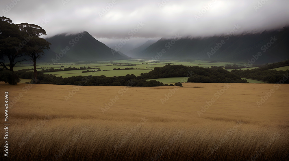 Obraz premium a grass field natural beauty of the landscape