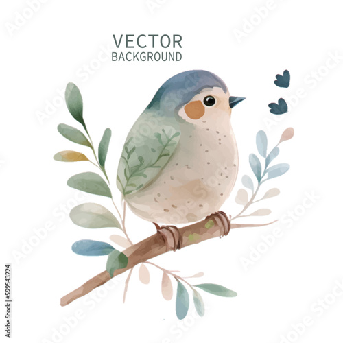 bird nature watercolor neutral colors for kids simple drawing childish cute