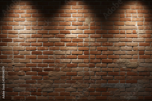Detailed texture of a rustic brick wall. created with Generative AI
