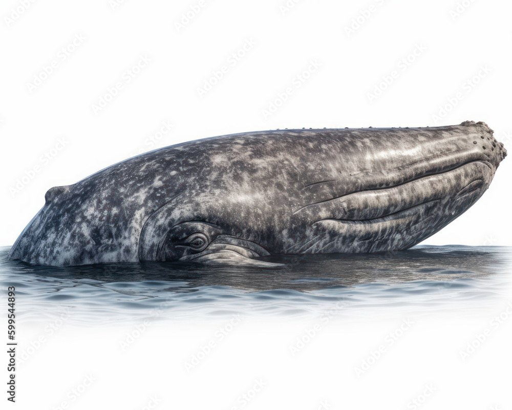 Obraz premium photo of gray whale isolated on white background. Generative AI