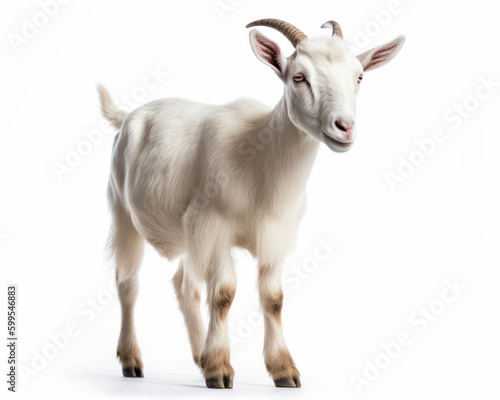 photo of goat isolated on white background. Generative AI