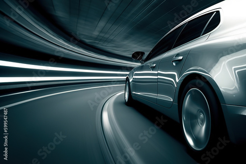 Speeding through the tunnel. created with Generative AI © photobuay