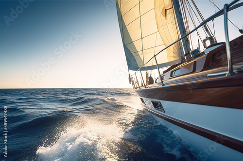 Sailing in the Ocean: Enjoying the Beauty of Nature. created with Generative AI © photobuay