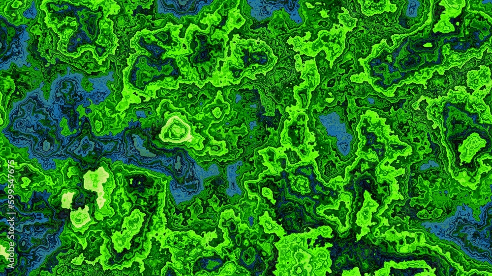 Fractal complex green blue patterns - Mandelbrot set detail, digital artwork for creative graphic