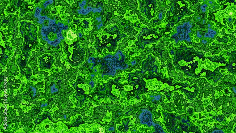 Fractal complex green blue patterns - Mandelbrot set detail, digital artwork for creative graphic