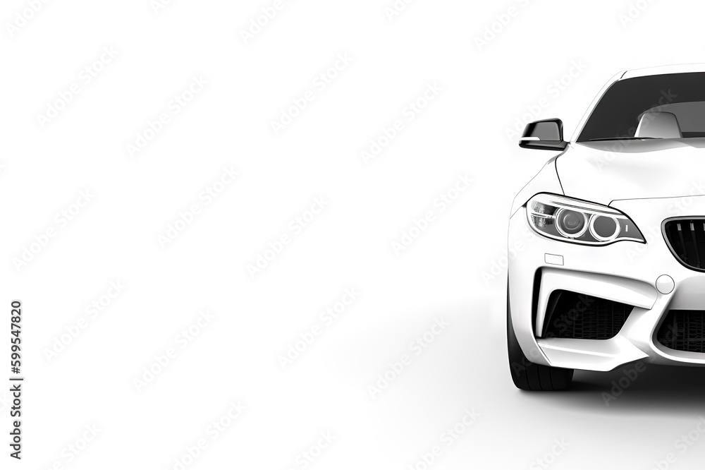 Modern Car Front View, Brandless Design. created with Generative AI Modern Car Front View, Brandless Design. created with Generative AI