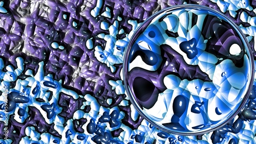 Fractal complex blue purple patterns - Mandelbrot set detail, digital artwork for creative graphic