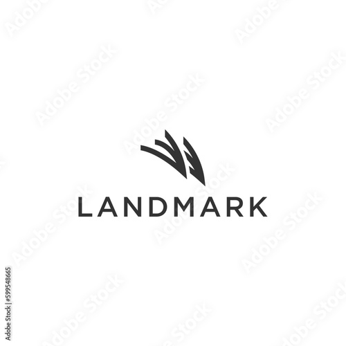 Sydney australia landmark opera house logo icon design template flat vector