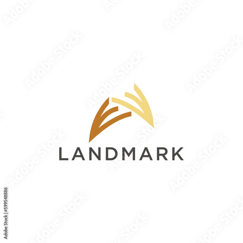 Sydney australia landmark opera house logo icon design template flat vector