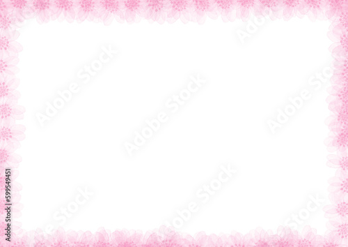 Frame of Pink line watercolor hand painted illustrations with blank space background