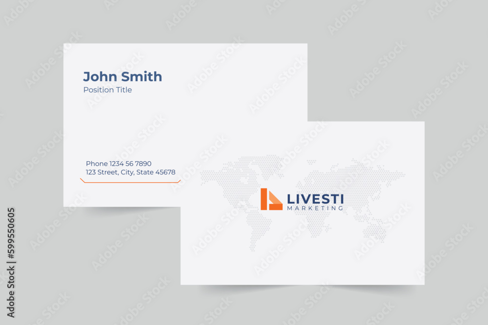 Marketing Agency business card template. A clean, modern, and high-quality design business card vector design. Editable and customize template business card