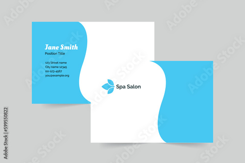  Spa Salon business card template. A clean, modern, and high-quality design business card vector design. Editable and customize template business card
