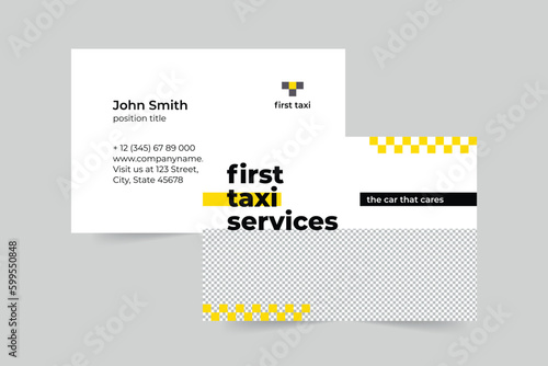 Taxi Services business card template. A clean, modern, and high-quality design business card vector design. Editable and customize template business card