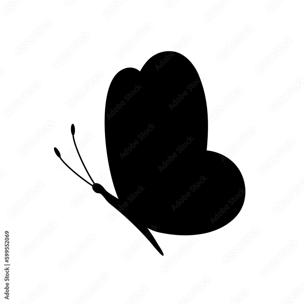 Butterfly black icon. Isolated vector element on white background. Best for seamless patterns, print, web, mobile apps logo creating and branding design. Butterfly black icon. Isolated vector element on white background. Best for seamless patterns, print, web, mobile apps logo creating and branding design.