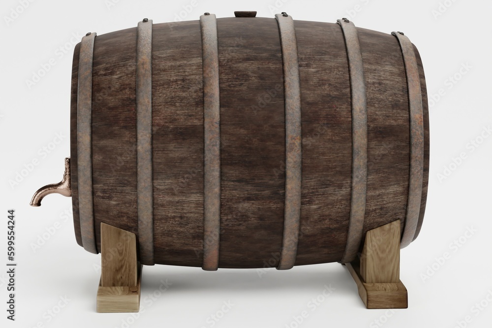 Realistic 3D Render of Wine Barrel Realistic 3D Render of Wine Barrel