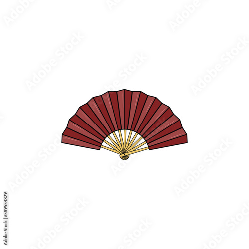 Paper hand fan isolated vector graphics