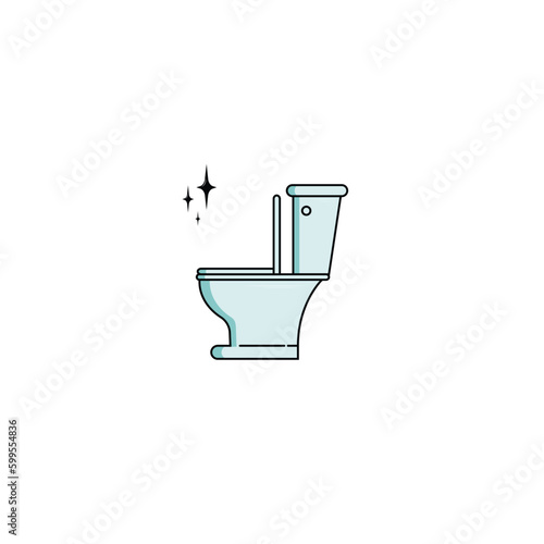 Clean toilet icon vector graphics
