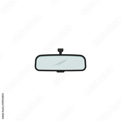 Car rear view mirror isolated vector graphics