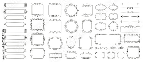 Ornate frames and scroll elements. Text separators frame set