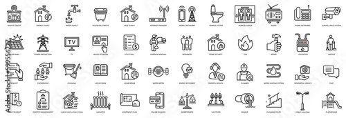 Public utilities icon set. Vector illustration