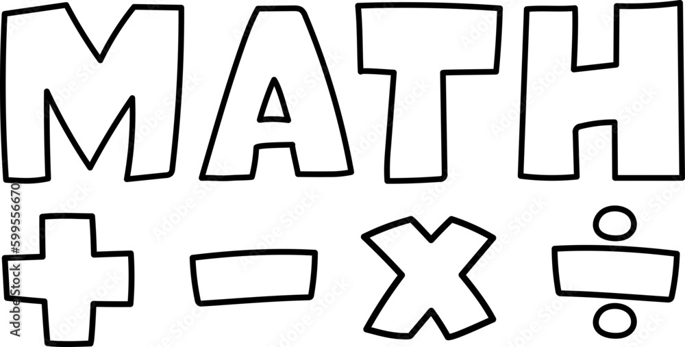 School Subject Math Name Doodle Hand drawn Font School Subject Math Name Doodle Hand drawn Font