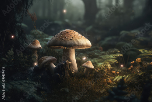 Mushroom Wallpaper  Fantasy Wallpaper  4K  Mushroom Light  Fantasy Mushroom  Jungle  Forest Mushroom  Jungle Background  generative AI