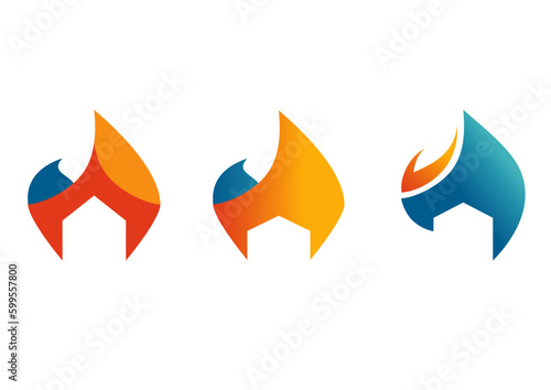 Simple vector plumber and heating engineer logo