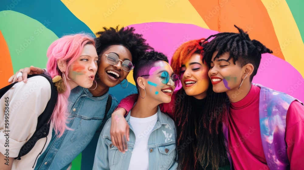 Queer youth engaging in fun and playful activities. Generative AI Queer youth engaging in fun and playful activities. Generative AI
