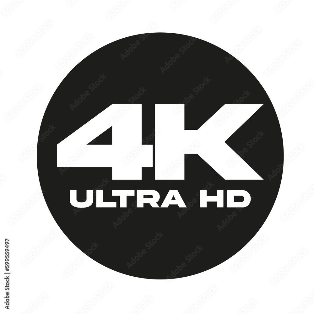 4K Ultra HD label display on a Transparent Background 4K Ultra HD label display on a Transparent Background