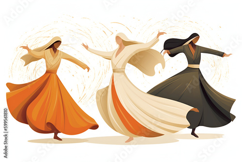 illustration dervish dance. ai