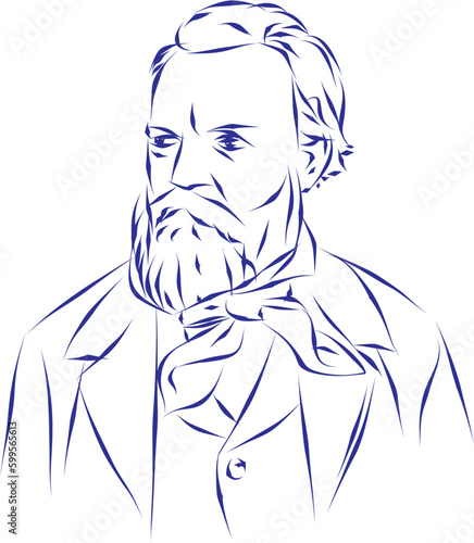 vector illustration portrait of classical music composer Antonin Dvorak