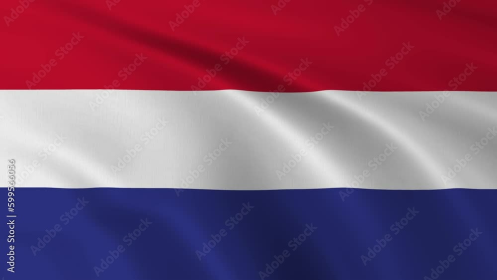 Nederland flag waving in the wind. 4K animation. Nederland flag waving in the wind. 4K animation.