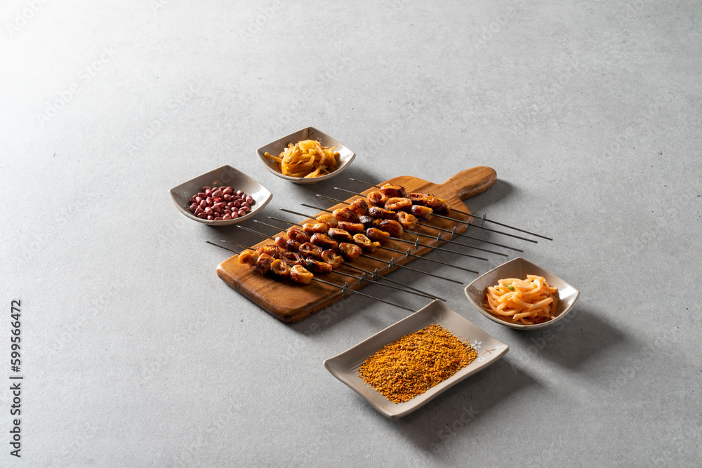 Stir-fried Cartilage Korean food dish meal Organ skewers Grilled lamb chops Lamb skewers Malatang Stir-fried Cartilage Korean food dish meal Organ skewers Grilled lamb chops Lamb skewers Malatang