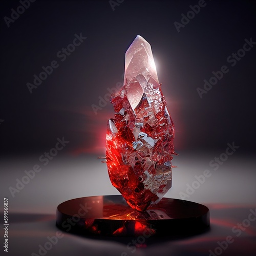 A red and white magical stone Created using generative AI tools