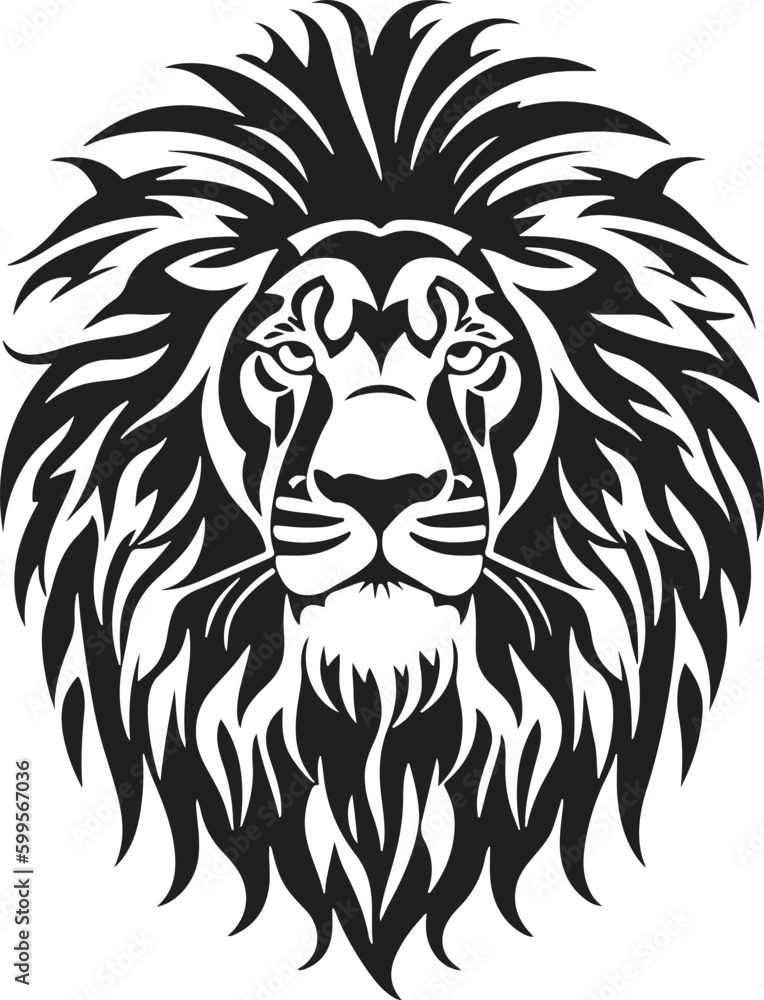 Pretty and powerful lion emblem art vector